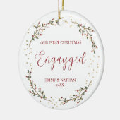 プライド初めてのクリスマスエンゲイグリーンリーベリー セラミックオーナメント (左)