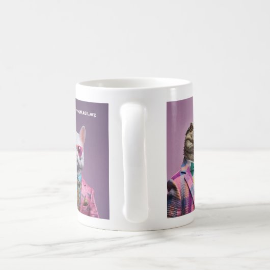 プライド動物:アリゲーター、恐竜、猫 コーヒーマグカップ (ハンドル)