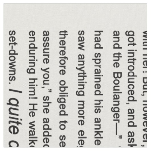 プライド及び偏見のジェーンオースティンの文字Ch.1、2,3 ファブリック (クローズアップ)