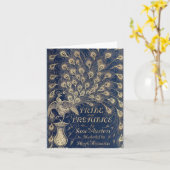 プライド及び偏見の孔雀のメッセージカード カード (黄色い花)