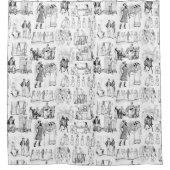 プライド及び偏見ヴィンテージイラストレーションツール シャワーカーテン (正面)