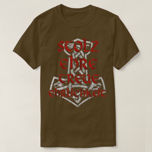 プライド名誉ロイヤリティ正直ムジョルニール Tシャツ (デザイン正面)