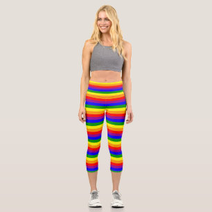 プライド国旗LGBTQIA+レインボーカラーパターン カプリレギンス