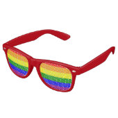 プライド国旗LGBTQIA+レインボーカラー レトロサングラス (アングル)