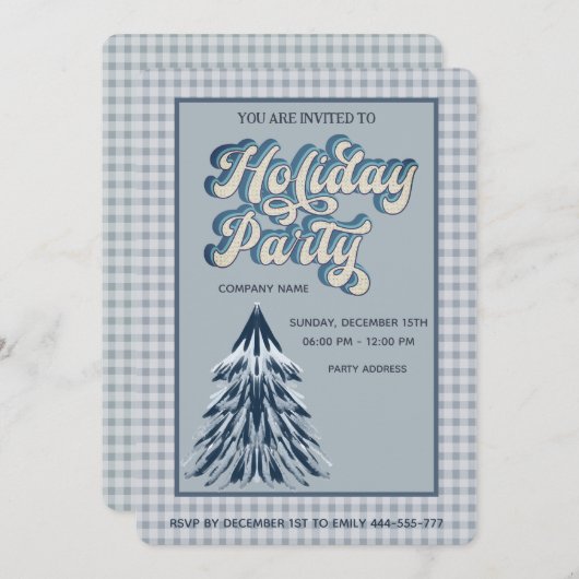プライド埃っぽい青いホリデーパ企業のーティ 招待状 (正面/裏面)