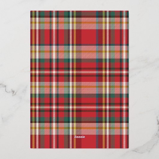 プライド家族の写真幾何学的クリスマス金ゴールド 箔シーズンカード (裏面)