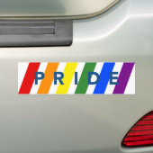 プライド対角LGBTレインボーストライプズ バンパーステッカー (車上)