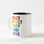 プライド平和尊重の統一と愛 ツートーンマグカップ (正面左)