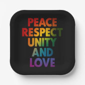 プライド平和尊重の統一と愛 ペーパープレート (正面)