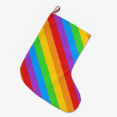 プライド応援：レインボー国旗 ラージクリスマスストッキング (正面 (吊り時))