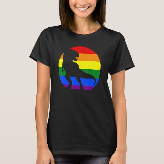 プライド恐竜Lgbtゲイレズビアントランスジェンダー Tシャツ (正面)