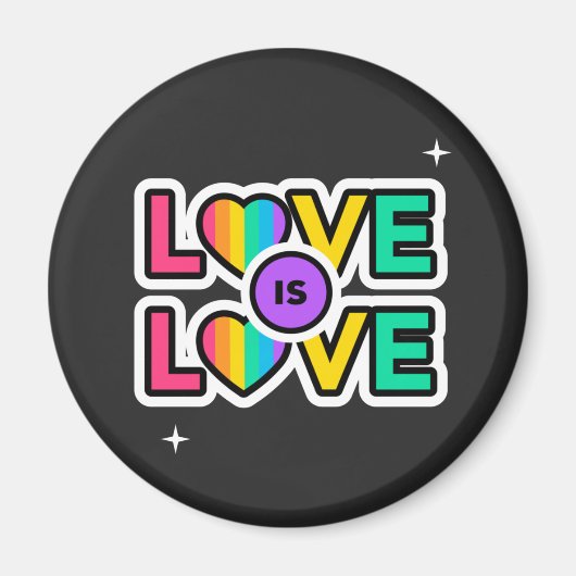 プライド愛は愛である。ゲイレインボーカラー マグネット (正面)