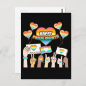 プライド愛。愛は公平なり。プライド月ポスター ポストカード (正面/裏面)