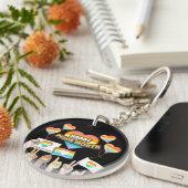 プライド愛。愛は公平なり。プライド月 キーホルダー (正面右)