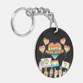 プライド愛。愛は公平なり。プライド月 キーホルダー (正面左)