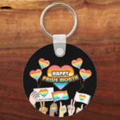 プライド愛。愛は公平なり。プライド月 キーホルダー (正面)