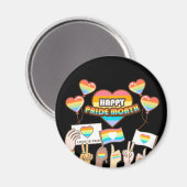 プライド愛。愛は公平なり。プライド月 マグネット (正面/裏面)