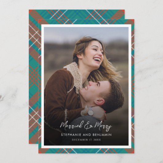 プライド新婚フォトウ結婚したィルソンメリータータンチェック シーズンカード (正面/裏面)