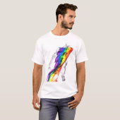 プライド旗を持つ踊る人 Tシャツ (正面フル)
