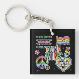 プライド日。愛が勝つ。私は同性愛者で怖くない。 キーホルダー