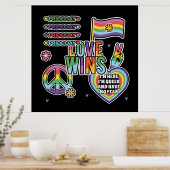 プライド日。愛が勝つ。私は同性愛者で怖くない。 ポスター (キッチン)