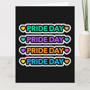 プライド日。LGBT+プライドレインボーハート。 カード