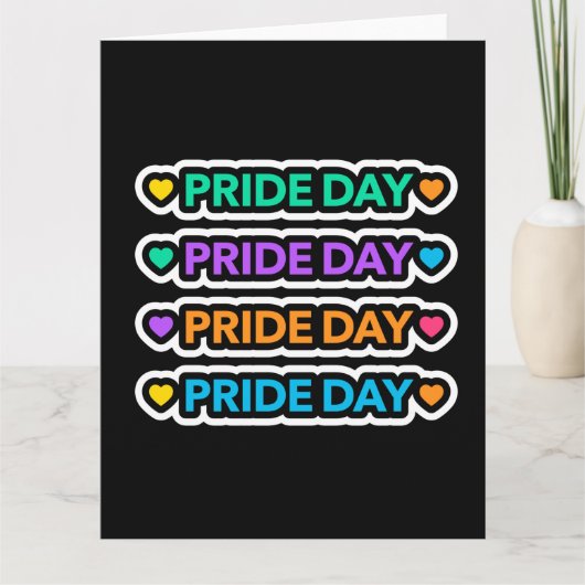 プライド日。LGBT+プライドレインボーハート。 カード (正面)
