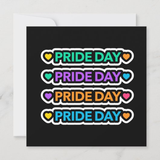 プライド日。LGBT+プライドレインボーハート。 カード (正面)