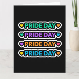 プライド日。LGBT+プライドレインボーハート。 サンキューカード