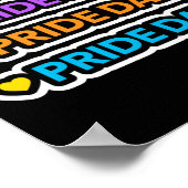 プライド日。LGBT+プライドレインボーハート。 ポスター (角)