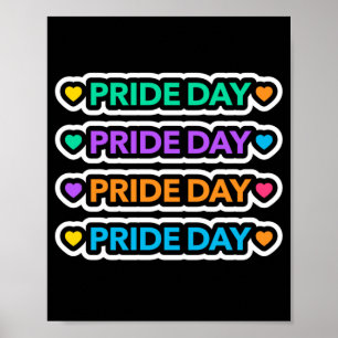プライド日。LGBT+プライドレインボーハート。 ポスター