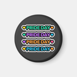 プライド日。LGBT+プライド。レインボーハート。      マグネット