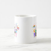 プライド月のシンボルや象徴付き祝人 コーヒーマグカップ (中央)