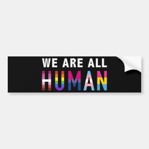 プライド月のLGBTQ+フラグを持つ人間 バンパーステッカー