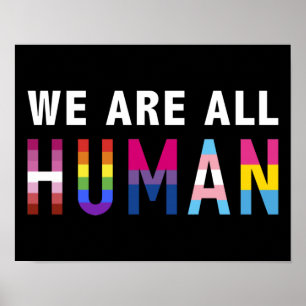 プライド月のLGBTQ+フラグを持つ人間 ポスター