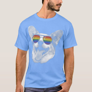 プライド月コルギレインボーフラッグLGBTサングラス1309 Tシャツ