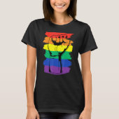 プライド月メルチレガットレインボーフィストLGBTQゲイPrid Tシャツ (正面)