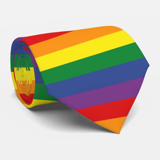 プライド月レインボーカラフルフストライプラグLGBTゲイ ネクタイ (ロール)