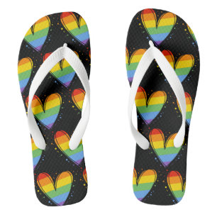 プライド月レインボーLGBTQラブ ビーチサンダル
