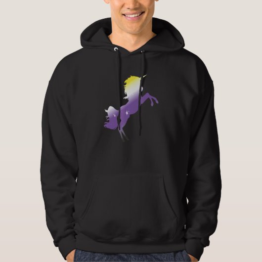 プライド月同性愛者非バイナリフラッグUnicorn Lgbt Non パーカ (正面)