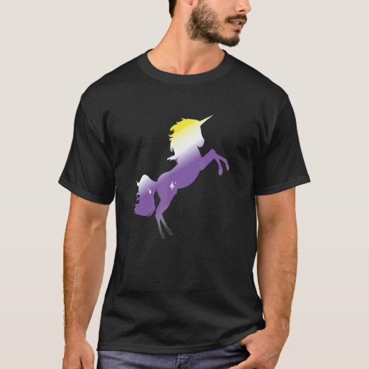 プライド月同性愛者非バイナリフラッグUnicorn Lgbt Non Tシャツ (正面)
