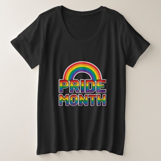 プライド月虹の女性 プラスサイズTシャツ (デザイン正面)