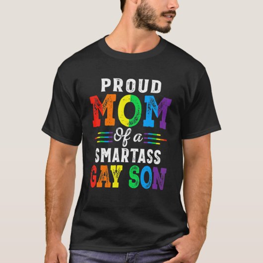 プライド月誇りを持ったスマートなゲイのママLgbt M Tシャツ (正面)