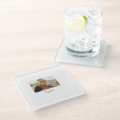 プライド月追加ゲイカップル写真名愛LQBTQ ガラスコースター (アングル)