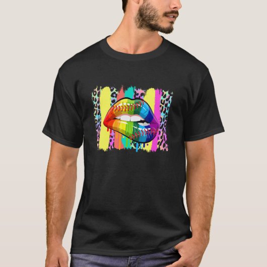プライド月野球レインボーリップ Tシャツ (正面)