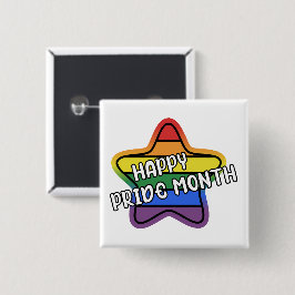 プライド月間おめでとうございます スター LGBTQ レインボーフラッグ ストライプ 缶バッジ
