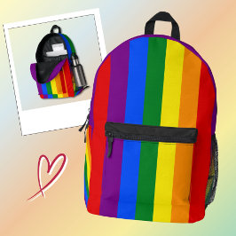 プライド月間にぴったりなLGBTQIA+レインボーフラッグのストライプ - プリントバックパック