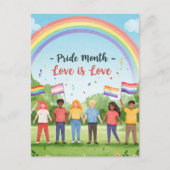 'プライド月 – 愛は愛である' ポストカード (正面)