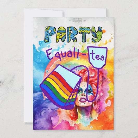 プライド月LGBTと虹 招待状 (正面)