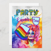 プライド月LGBTと虹 招待状 (正面/裏面)